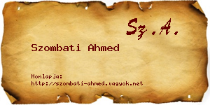 Szombati Ahmed névjegykártya